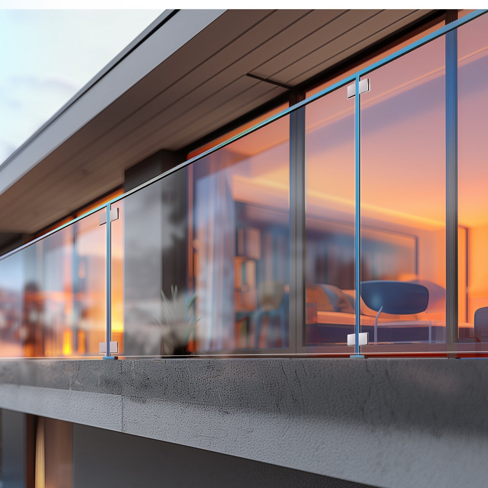 VEVOR Glass Clamp, 4 PCS Square Glass Railing Bracket for 0.31 "-0.47 " Tempered Glass, 304 Stainless Steel Glass Mounting Clamp, Glass Shelf Bracket for Balcony, Garden, Pool, Stair, Silver