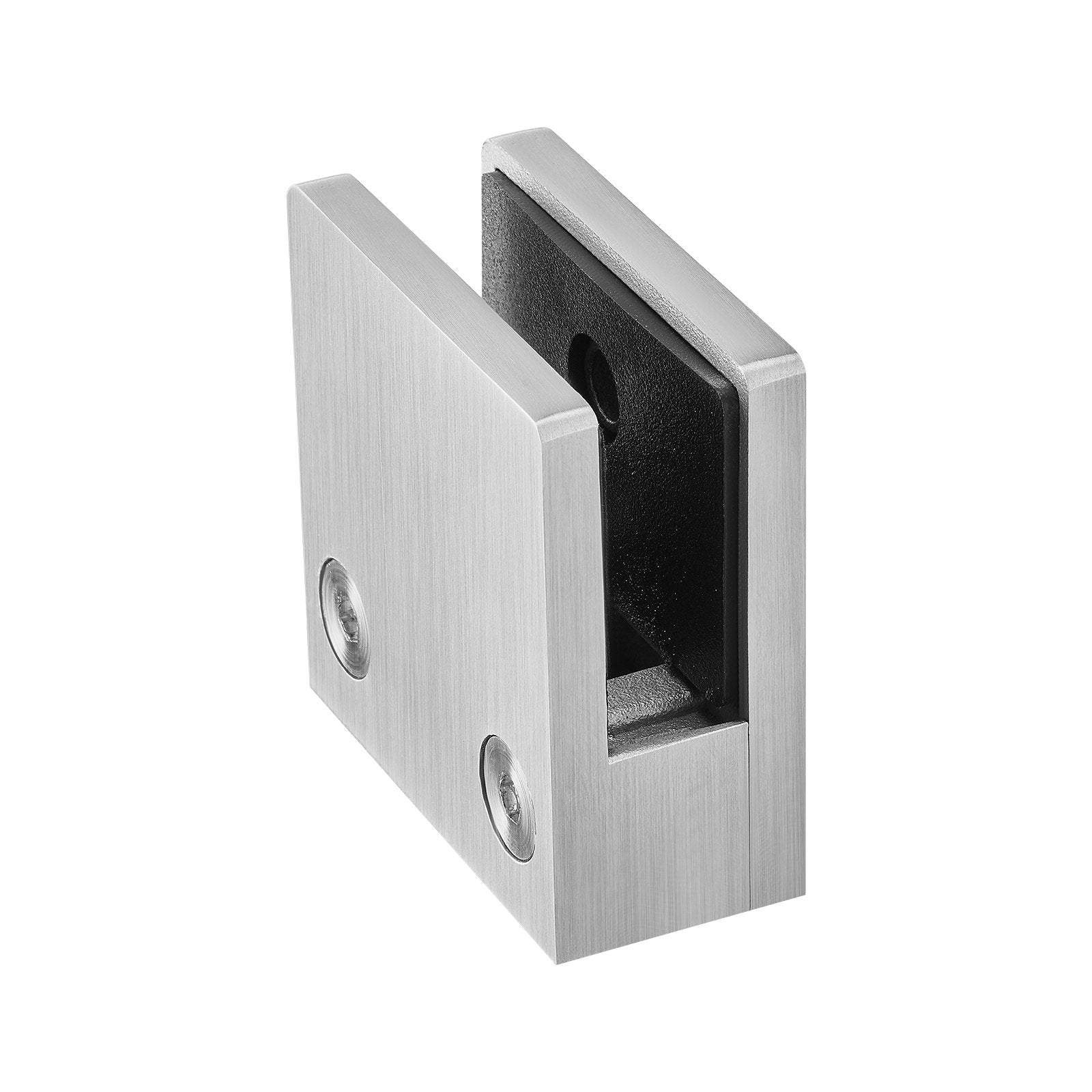 VEVOR Glass Clamp, 4 PCS Square Glass Railing Bracket for 0.31 "-0.47 " Tempered Glass, 304 Stainless Steel Glass Mounting Clamp, Glass Shelf Bracket for Balcony, Garden, Pool, Stair, Silver