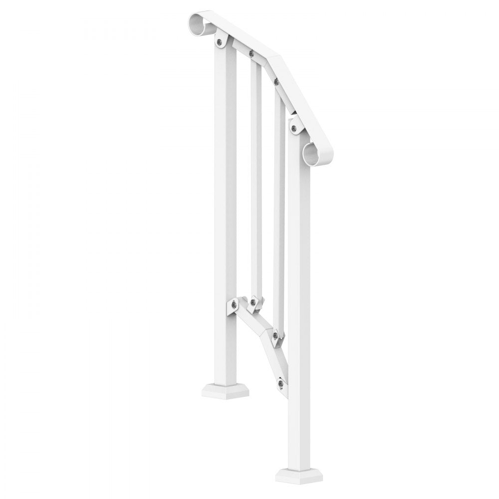VEVOR 1-2 Step Handrails for Outdoor for Seniors Porch Deck Retro Arch White