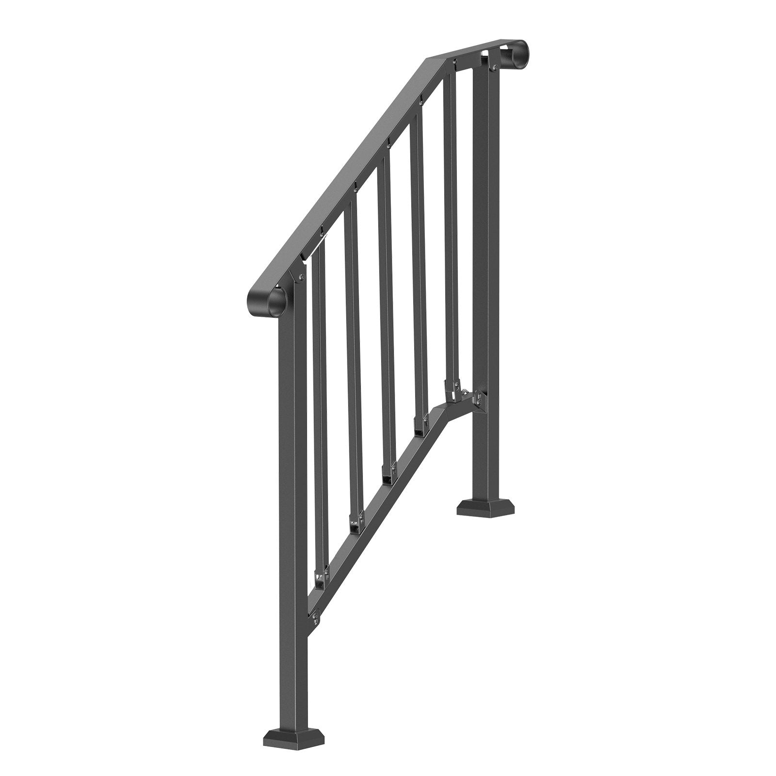 VEVOR 2-3 Step Handrails for Outdoor for Seniors Porch Deck Black Retro Arch