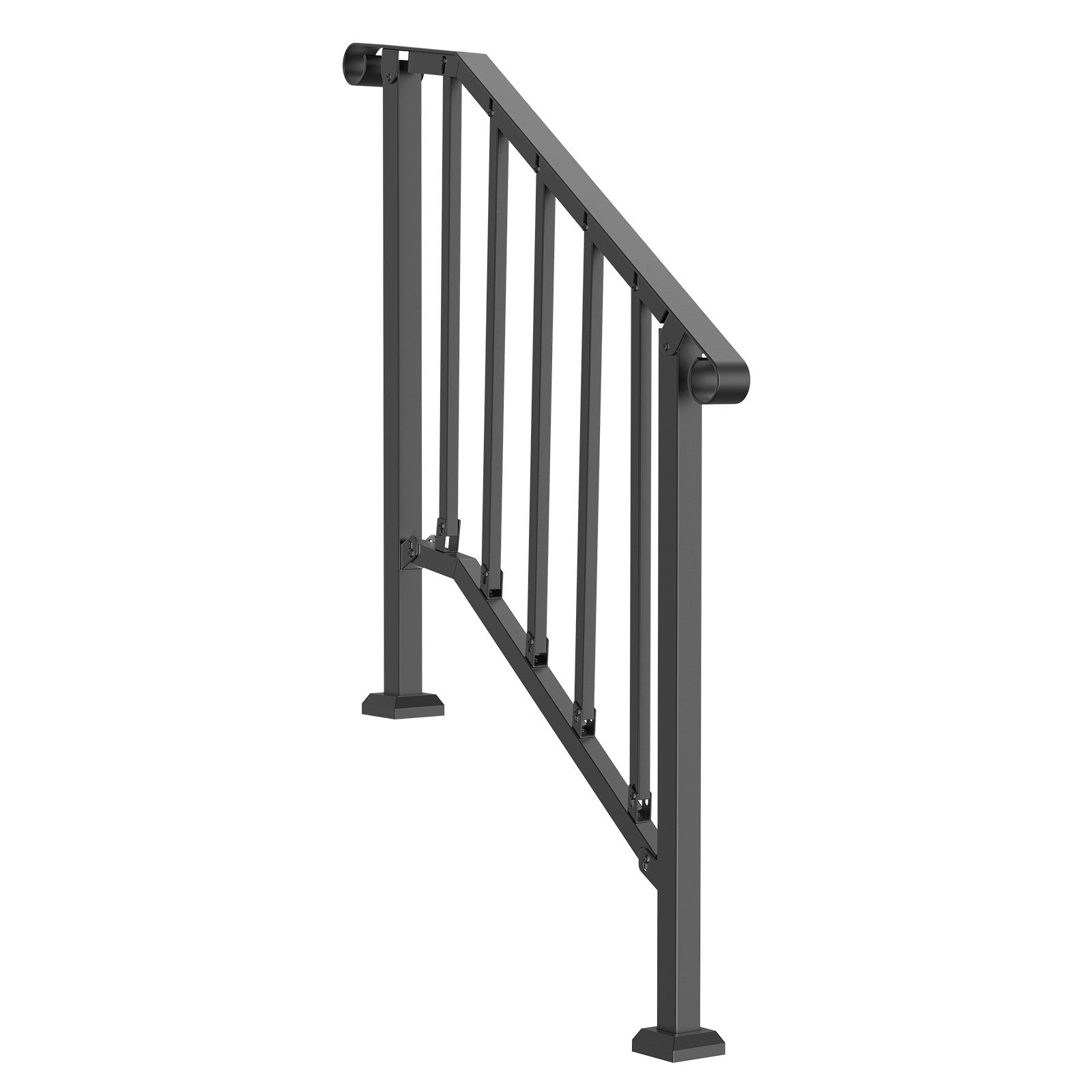 VEVOR 2-3 Step Handrails for Outdoor for Seniors Porch Deck Black Retro Arch