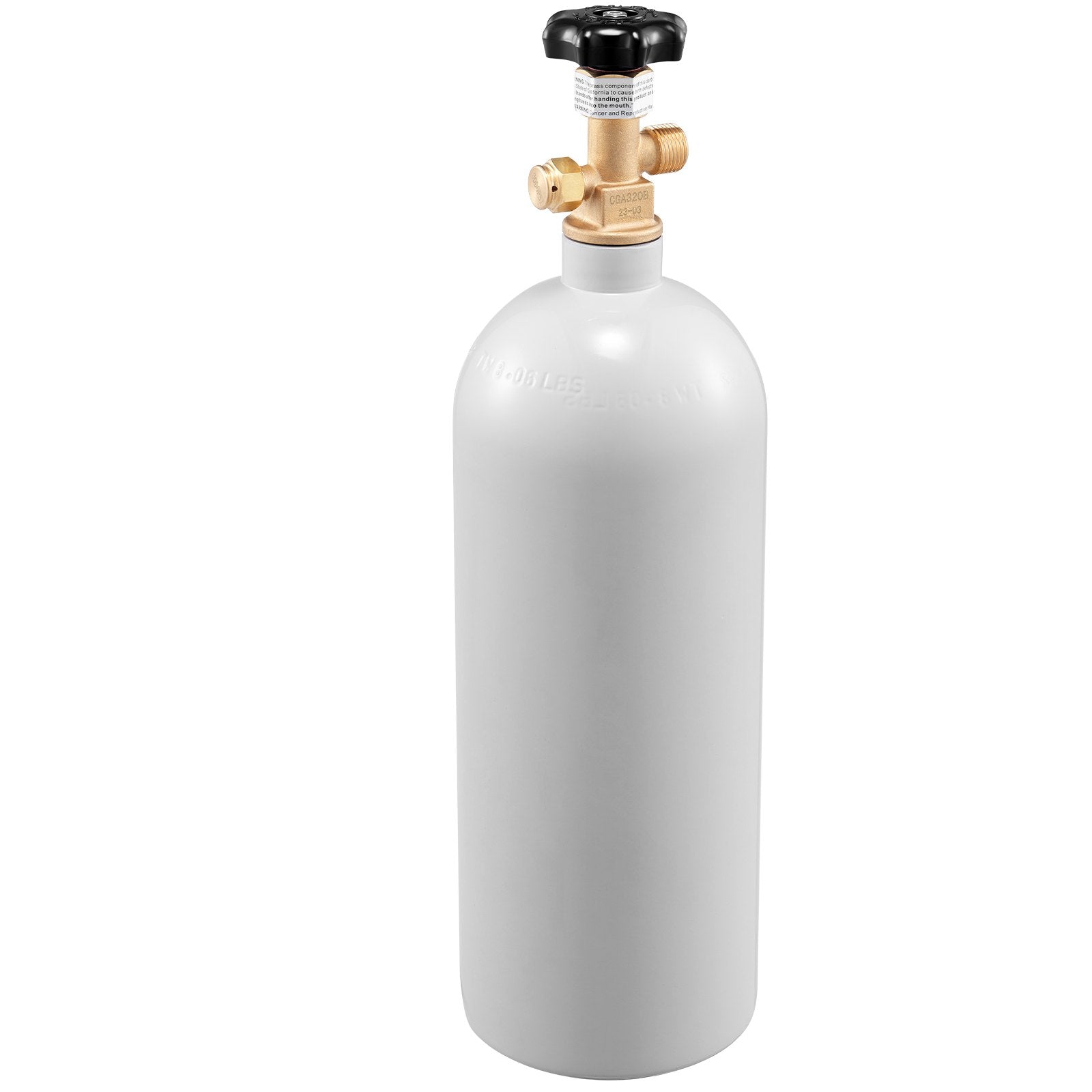 VEVOR 5 Lbs CO2 Tank Aluminum Gas Cylinder, Brand New CO2 Cylinder with Gray Spray Coating, CO2 Air Tank with CGA320 Valve, For Dispensing Draft Soda Beer