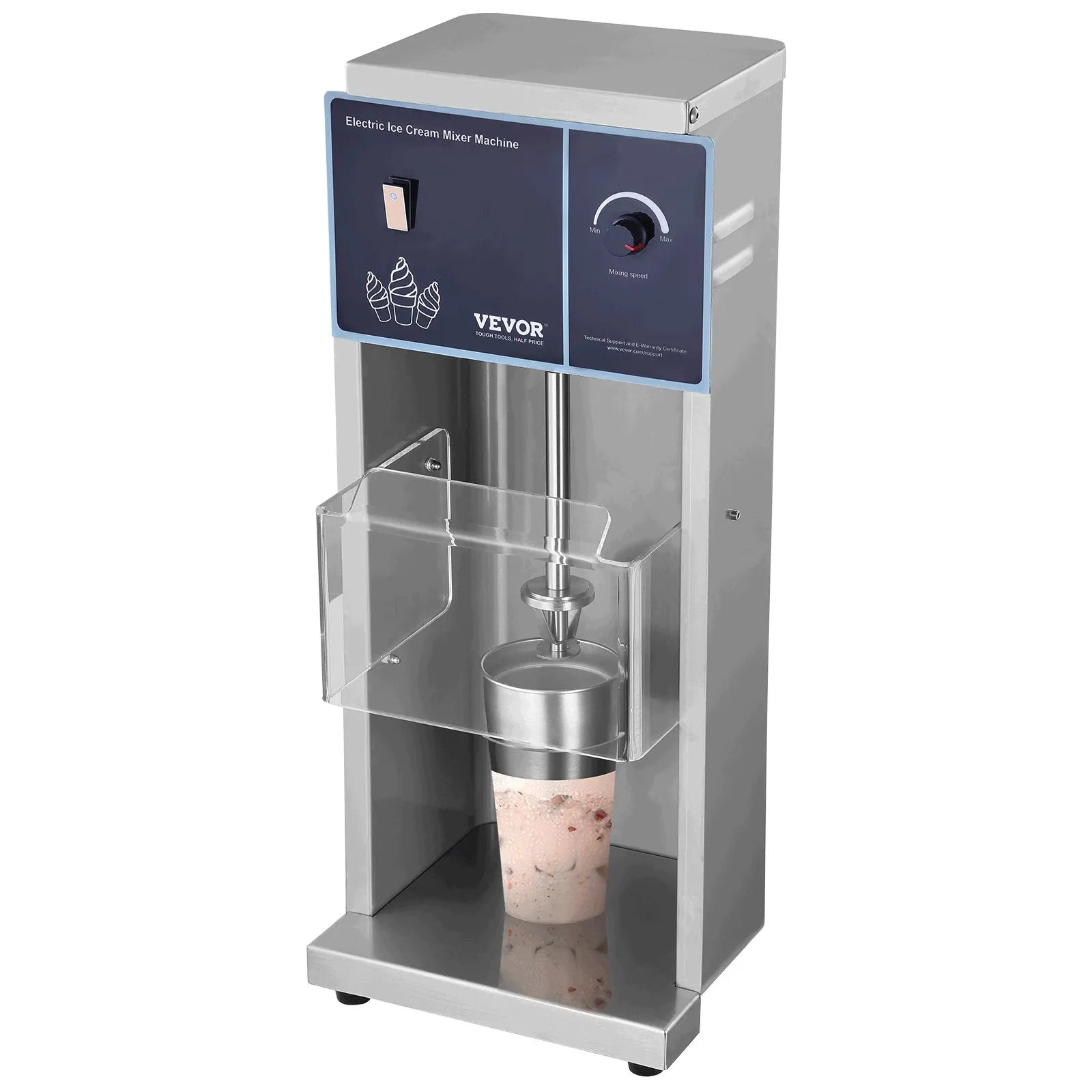 VEVOR Ice Cream Blender 400W Ice Cream Mixer Stir Machine 304 Stainless Steel