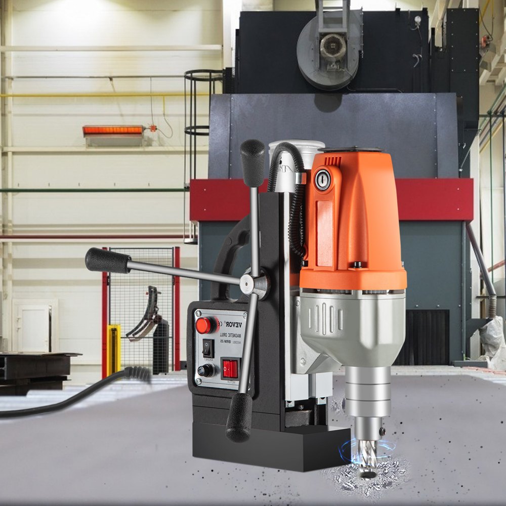 VEVOR Magnetic Drill Magnetic Drilling Machine 980W, Metal Drill Press High Power 680 rpm, Multi-Function Metal Drill Press 35MM Core Drilling Machine for Drilling And Tapping