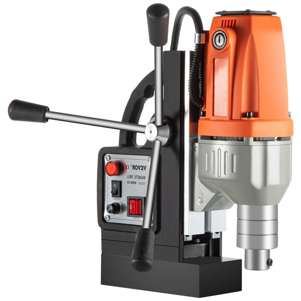 VEVOR Magnetic Drill Magnetic Drilling Machine 980W, Metal Drill Press High Power 680 rpm, Multi-Function Metal Drill Press 35MM Core Drilling Machine for Drilling And Tapping