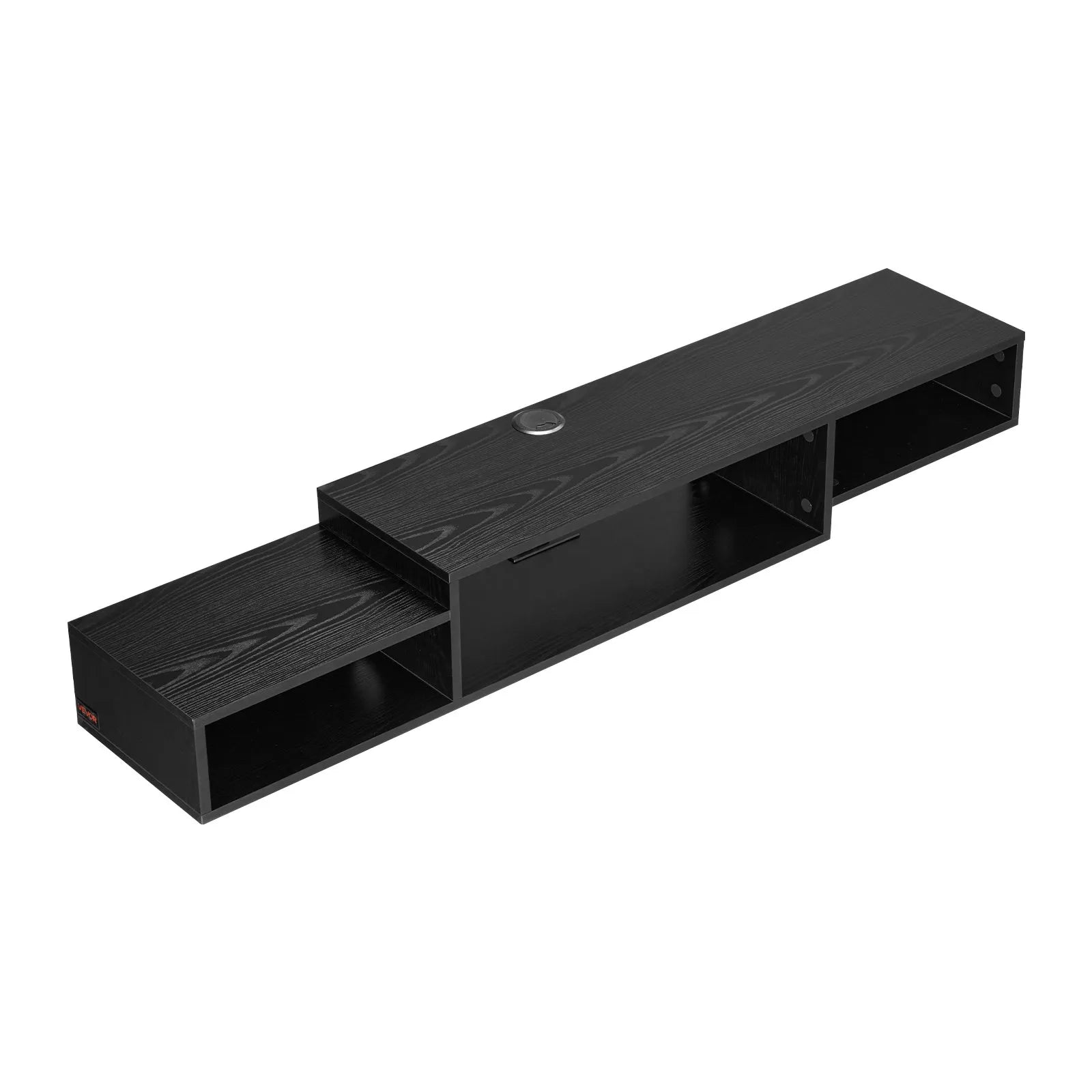VEVOR Floating TV Stand 59" Entertainment Center Power Outlet & Cable Hole Black