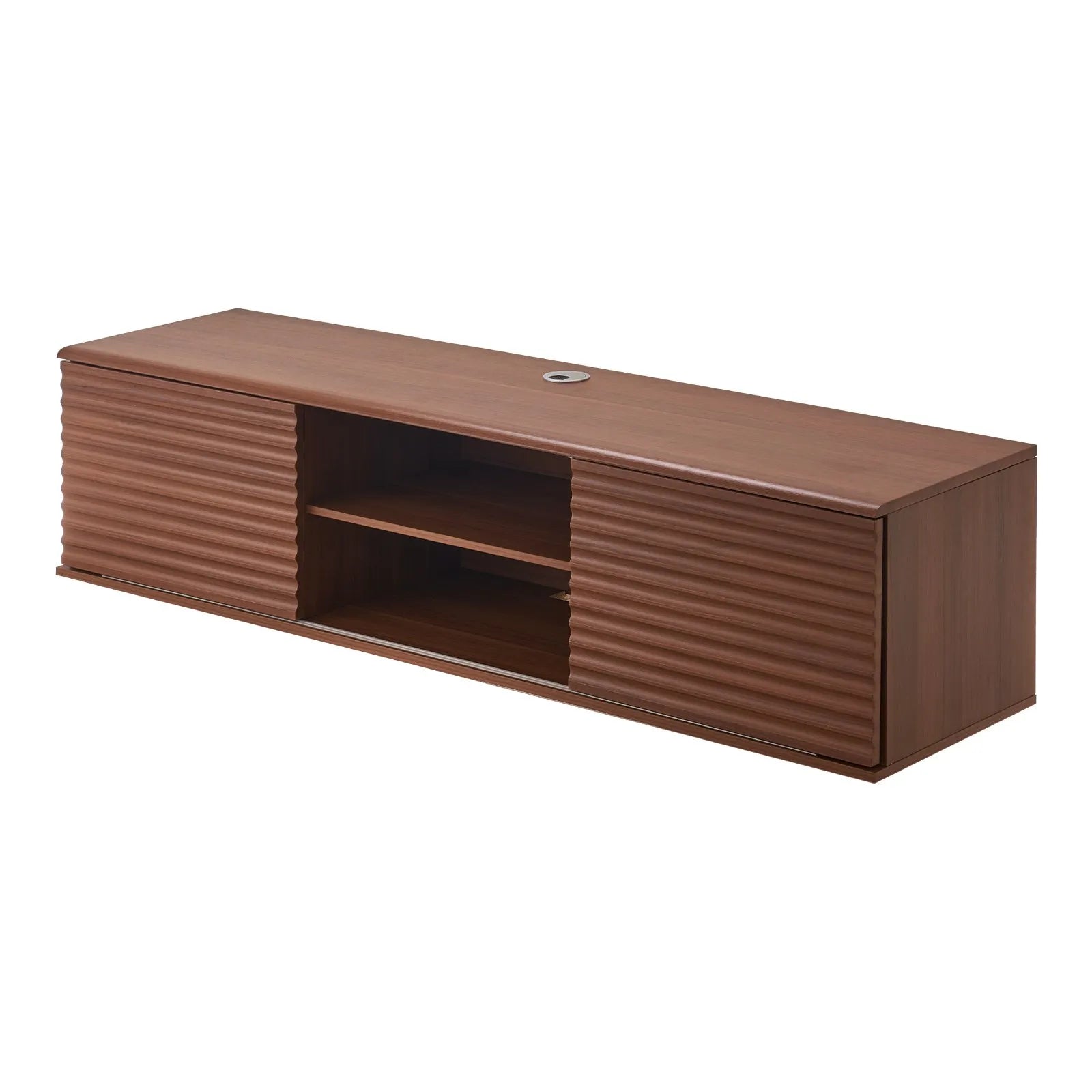 VEVOR Floating TV Stand 60" Entertainment Center Adjustable Shelf & Sliding Door