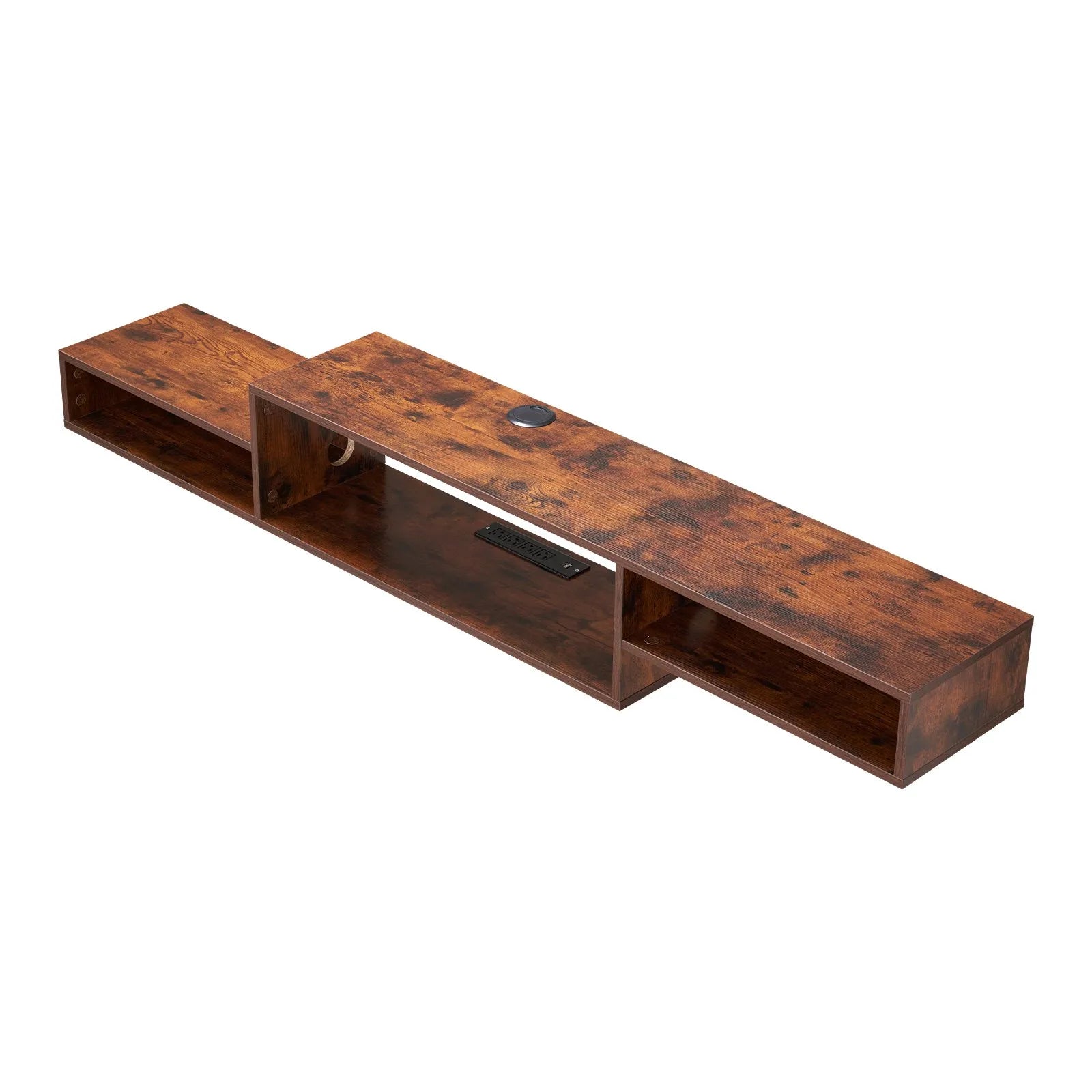 VEVOR Floating TV Stand 70" Entertainment Center Power Outlet & Cable Hole Wood