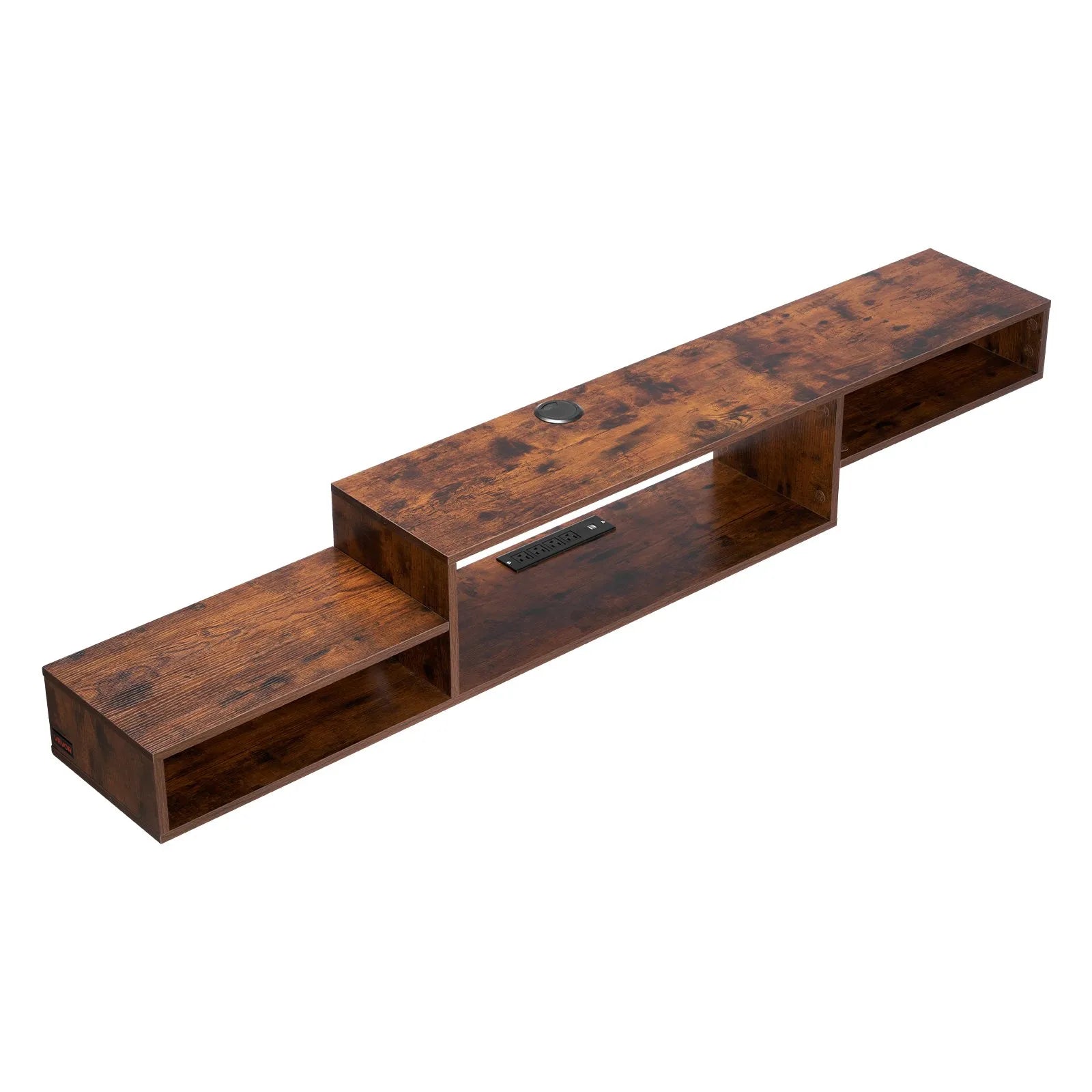 VEVOR Floating TV Stand 70" Entertainment Center Power Outlet & Cable Hole Wood