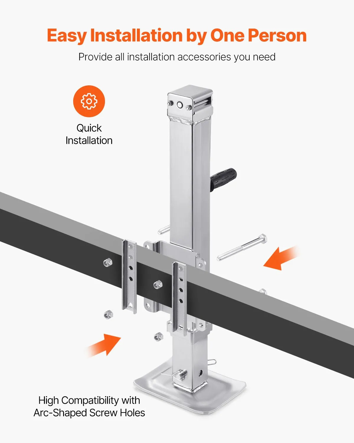 VEVOR Trailer Jack Bolt-on Trailer Tongue Jack 8000 lbs Static Load 28.5" Travel