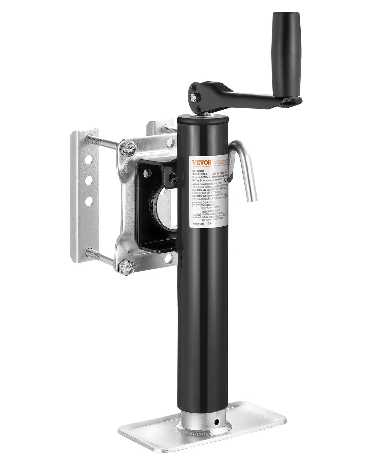 VEVOR Trailer Jack Bolt-on Trailer Tongue Jack 2000 lbs Dynamic Load 10" Travel