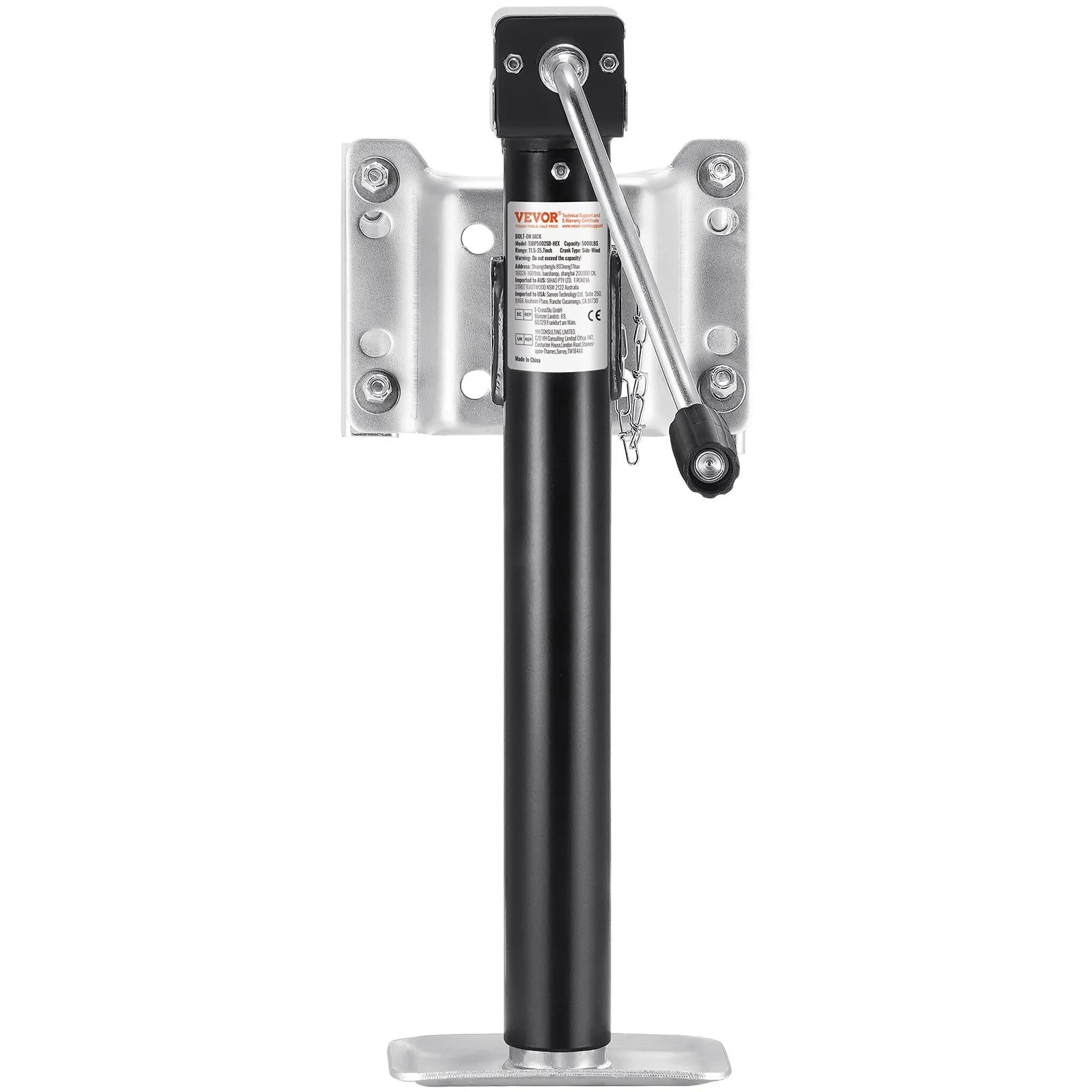 VEVOR Trailer Jack Bolt-on Trailer Tongue Jack 5000 lbs Dynamic Load 14.3" Lift