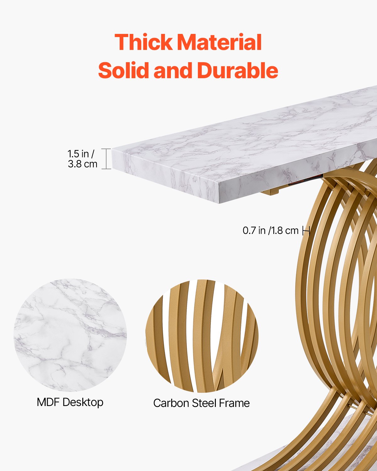 VEVOR Narrow Console Sofa Table Couch Table 39.4 in for Entryway & Living Room