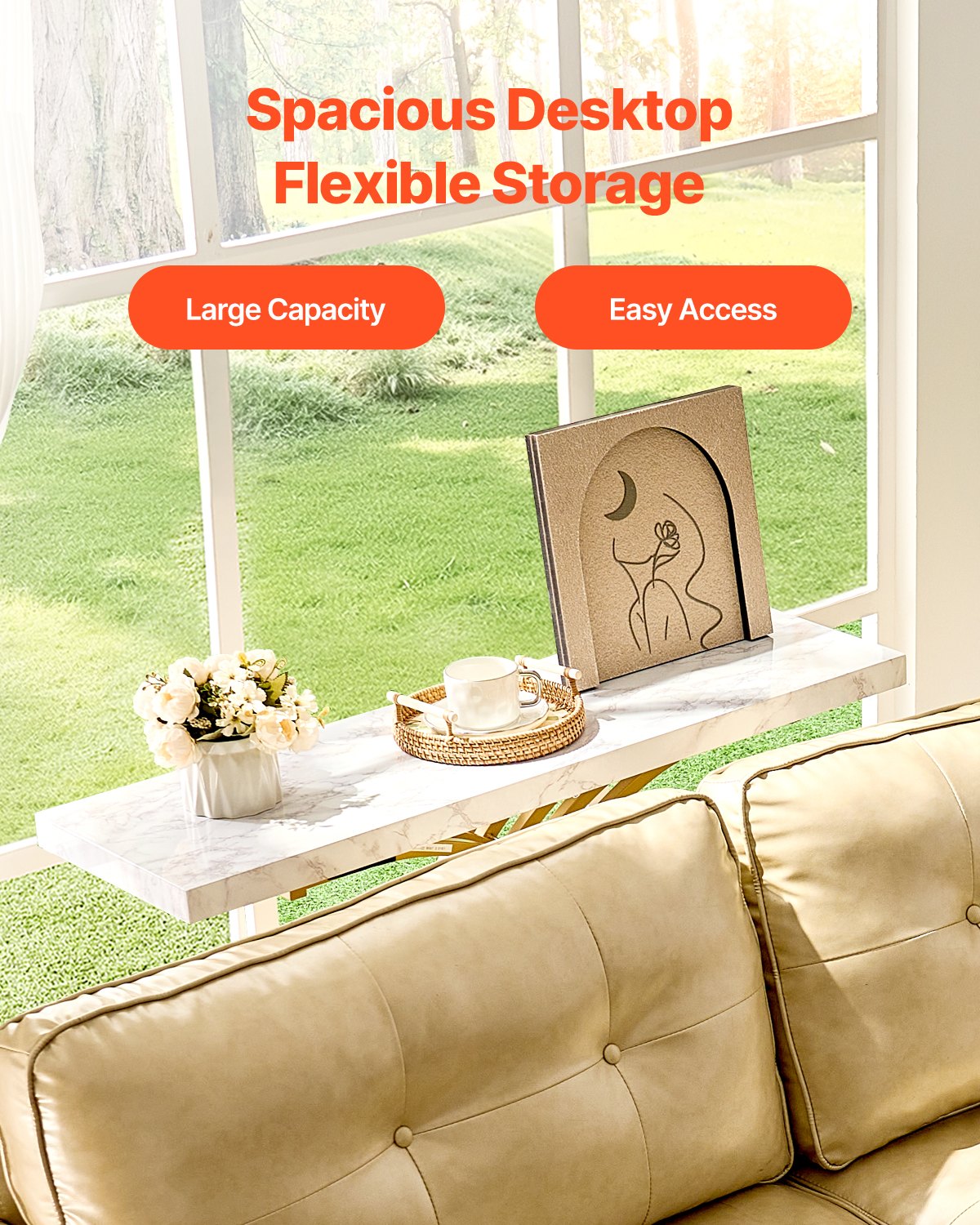 VEVOR Narrow Console Sofa Table Couch Table 39.4 in for Entryway & Living Room