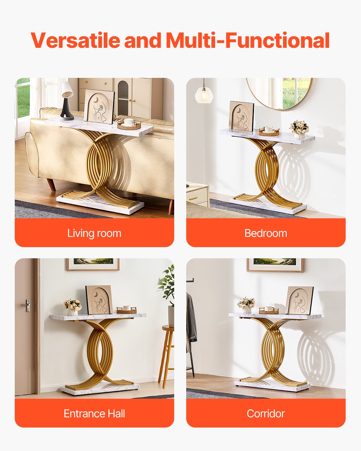 VEVOR Narrow Console Sofa Table Couch Table 39.4 in for Entryway & Living Room