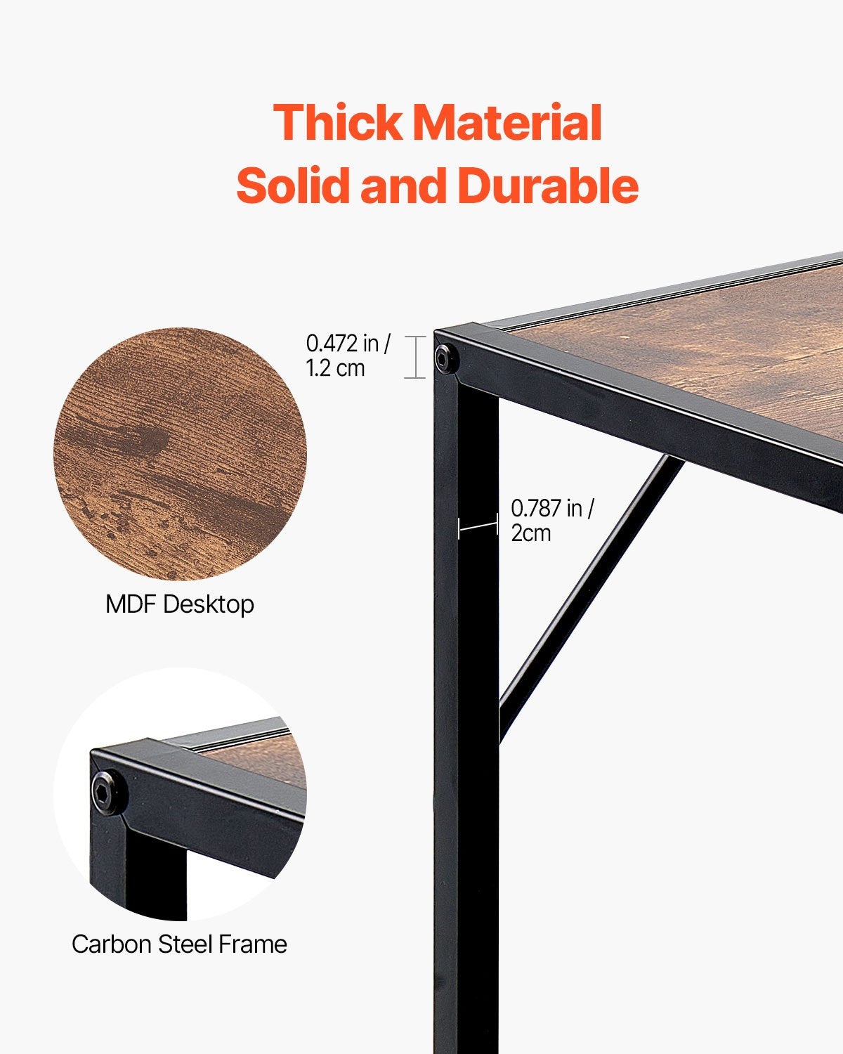VEVOR Narrow Console Sofa Table Couch Table 41.7 in for Entryway & Living Room