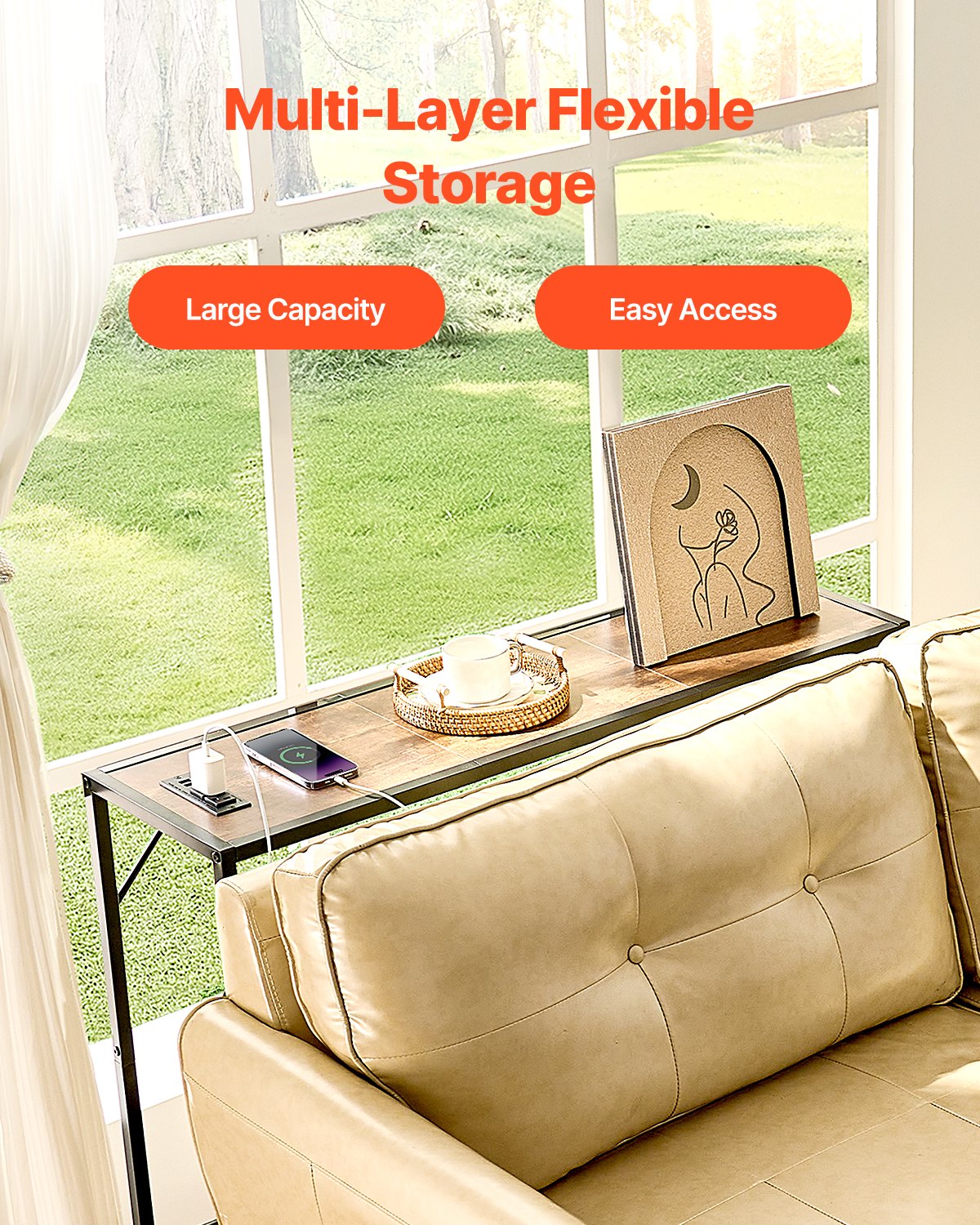 VEVOR Narrow Console Sofa Table Couch Table 41.7 in for Entryway & Living Room