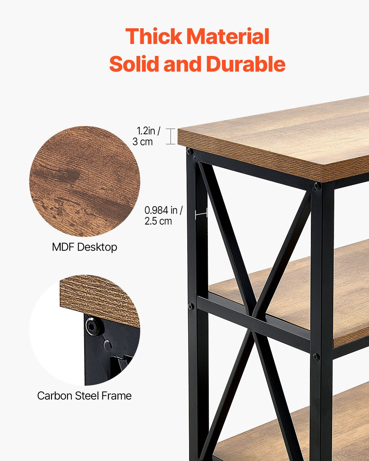 VEVOR Narrow Console Sofa Table Couch Table 55.1 in for Entryway & Living Room