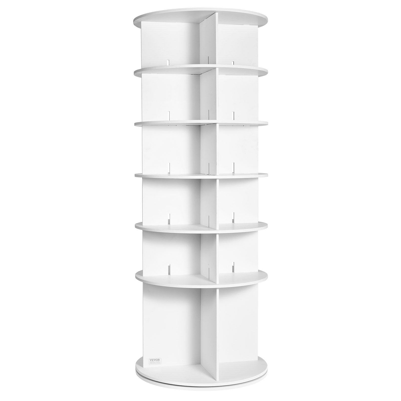 VEVOR 6-Tier Rotating Shoe Rack Tower 360° Spinning Shoe Display Carousel White