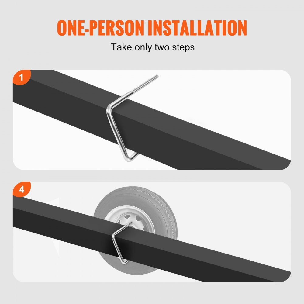 VEVOR U-Bolt Spare Tire Carrier, Zinc Plated Spare Tire Holder Bracket with Lock, 160 lbs Capacity, Fits Most 4 & 5 Lugs Wheels on 4", 4.5", 5" Bolt Patterns, for Trailer Tongue, Marine Trailer