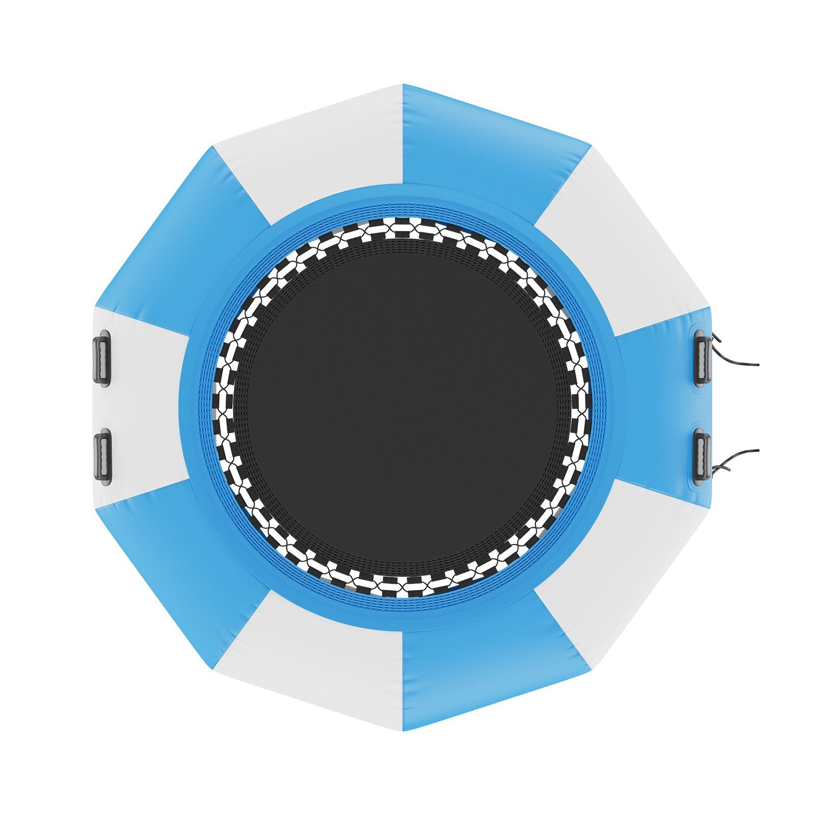 VEVOR Inflatable Water Bouncer, 6.5ft Recreational Water Trampoline, Portable Bounce Swim Platform with 3-Step Ladder & Electric Air Pump, Kids Adults Floating Rebounder for Pool, Lake, Water Sports