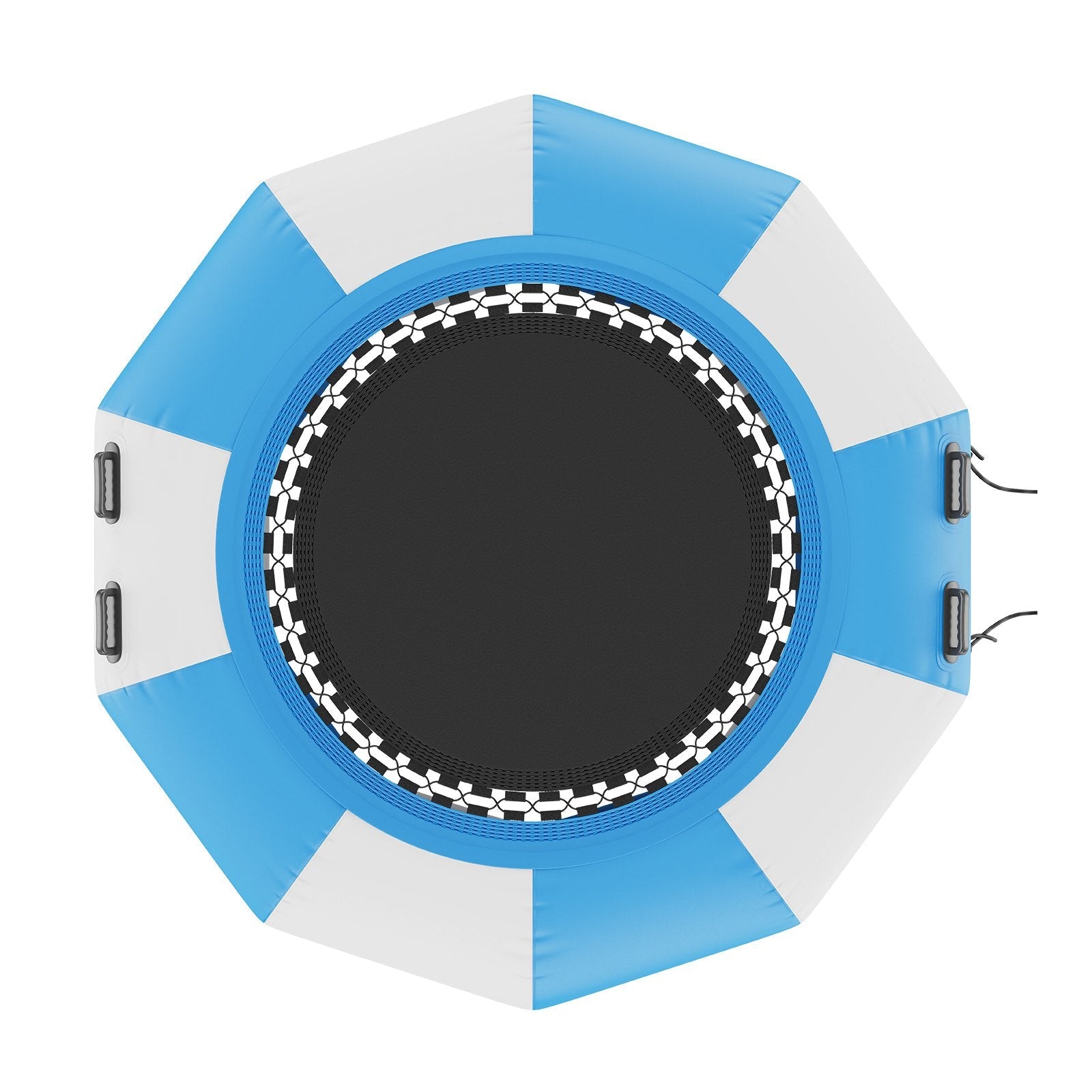 VEVOR Inflatable Water Bouncer, 6.5ft Recreational Water Trampoline, Portable Bounce Swim Platform with 3-Step Ladder & Electric Air Pump, Kids Adults Floating Rebounder for Pool, Lake, Water Sports