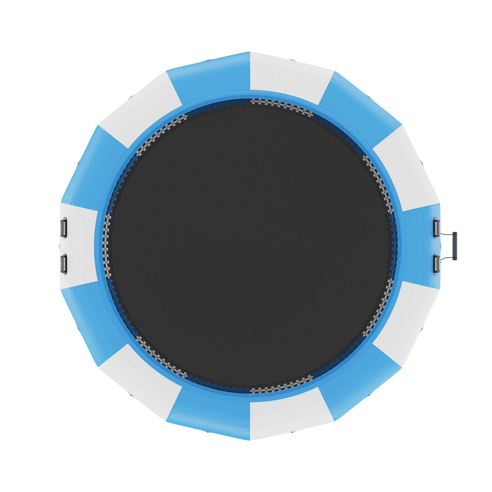 VEVOR Inflatable Water Bouncer, 15ft Recreational Water Trampoline, Portable Bounce Swim Platform with 3-Step Ladder & Electric Air Pump, Kids Adults Floating Rebounder for Pool, Lake, Water Sports