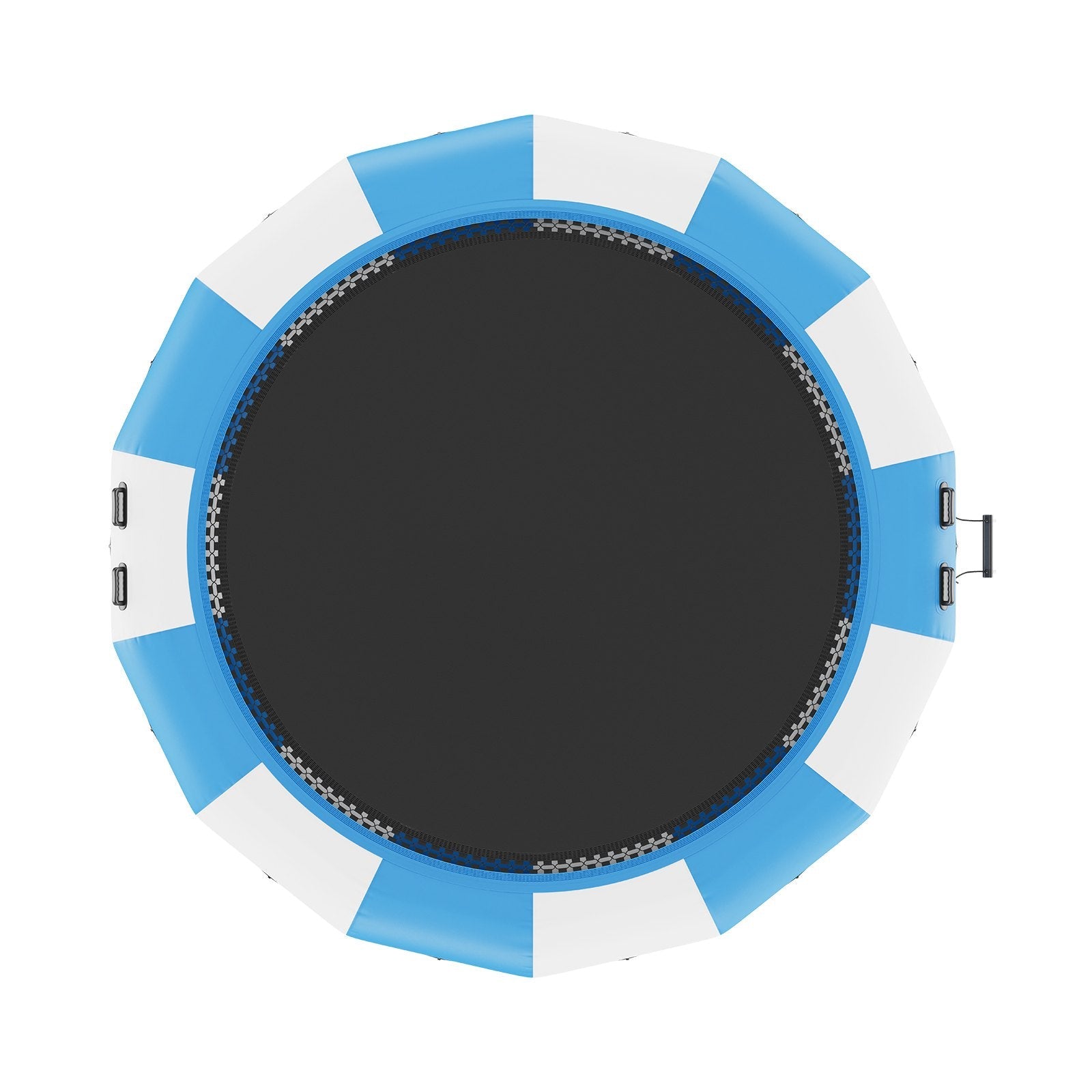 VEVOR Inflatable Water Bouncer, 15ft Recreational Water Trampoline, Portable Bounce Swim Platform with 3-Step Ladder & Electric Air Pump, Kids Adults Floating Rebounder for Pool, Lake, Water Sports