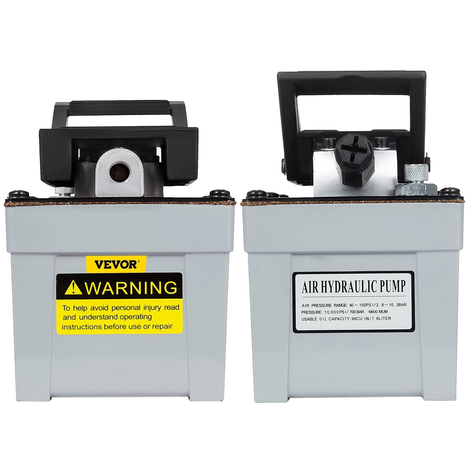 VEVOR 2510A Air Hydraulic Pump 10,000 PSI Quick Power Air Hydraulic Foot Pump 0.42 Gal Reservoir Foot Actuated Hydraulic Pump for Heavy Machinery Rigging & Auto Repair, Gray