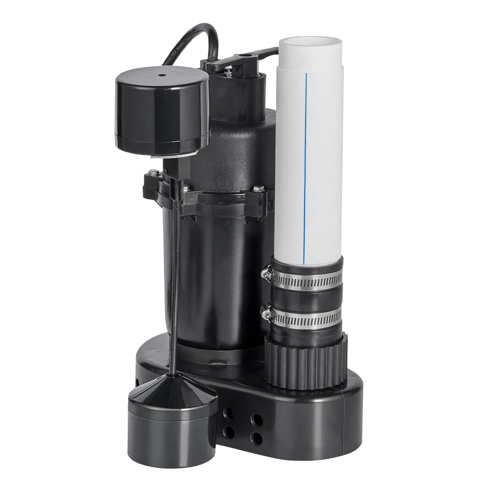 VEVOR Utility Sink Pump, 1/2 HP, 120-Volt, 3500 GPH Flow, 28 ft Head, Under-Sink Sump Pump System with 6 Gallon Basin, Automatic Utility/Laundry Sink Pump, Drain Pump with 1-1/2" NPT Outlet, Black