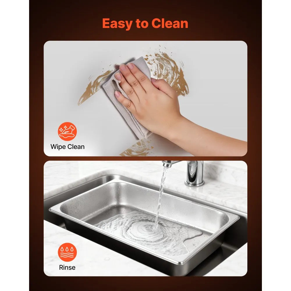 VEVOR Commercial Electric Drawer Warmer, 2 Full-Size Pan Stainless Steel Food Warmer, Freestanding Standard Warming Drawer Cabinet, 85°F–185°F Wide Temperature Range, for Restaurant, Hotel Buffet & Bakery