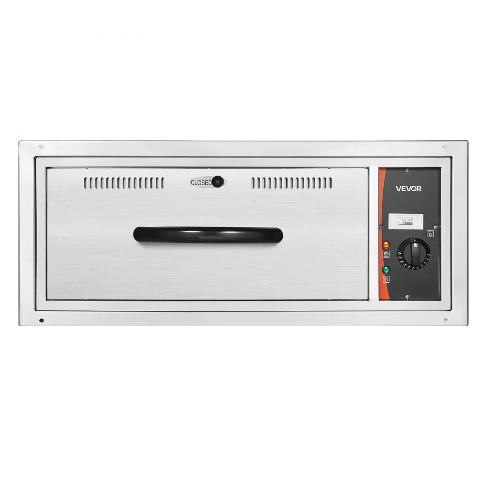 VEVOR Commercial Electric Drawer Warmer, Single-Drawer Stainless Steel Food Warmer, Built-in Installation Warming Drawer Cabinet, 85°F–185°F Wide Temperature Range, for Restaurant, Hotel & Bakery