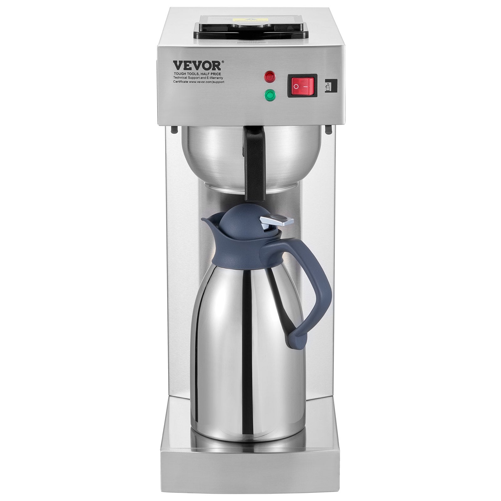 VEVOR 12 Cups Commercial Drip Coffee Maker with Thermal Carafe Restaurant Office