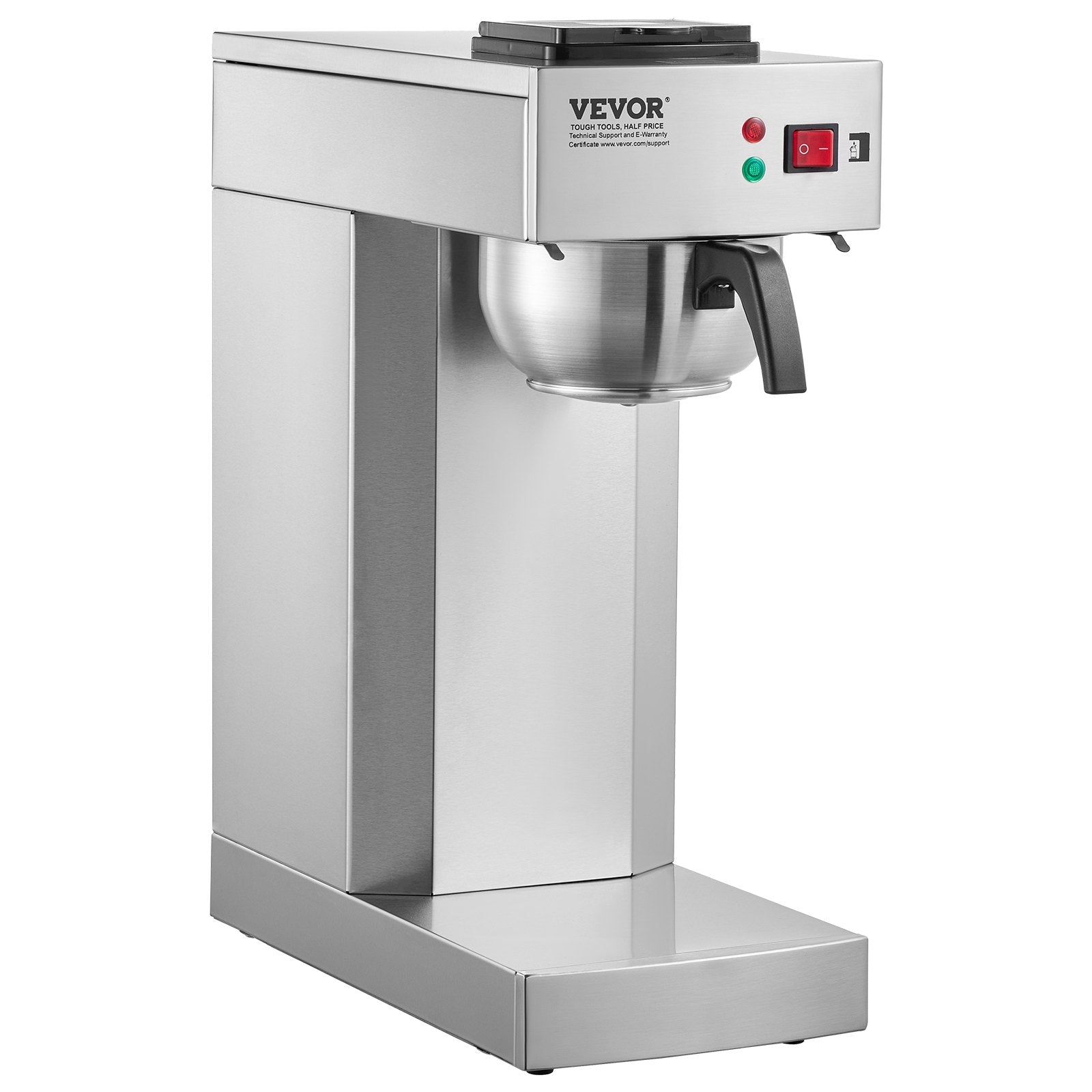 VEVOR 12 Cups Commercial Drip Coffee Maker with Thermal Carafe Restaurant Office