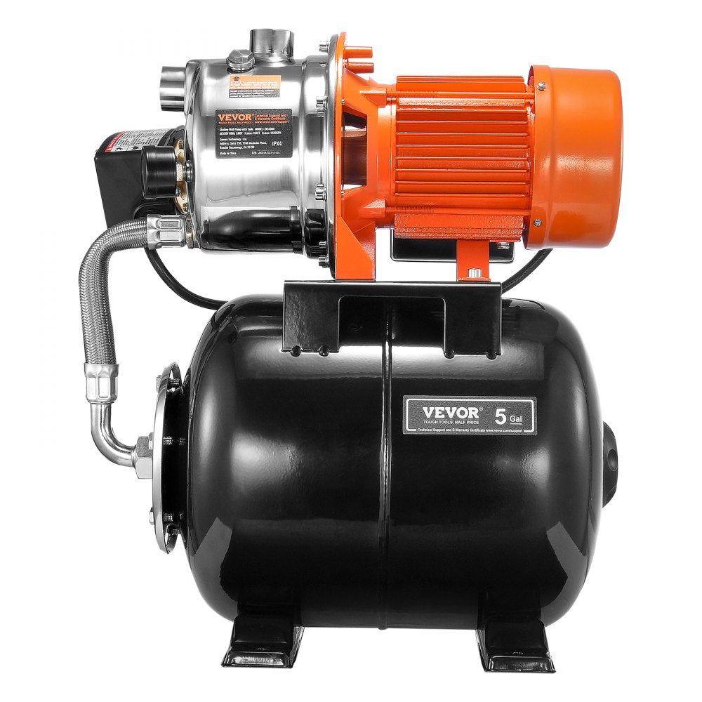 VEVOR 1.6 HP Shallow Well Pump with Pressure Tank 1320 GPH NSF Certification