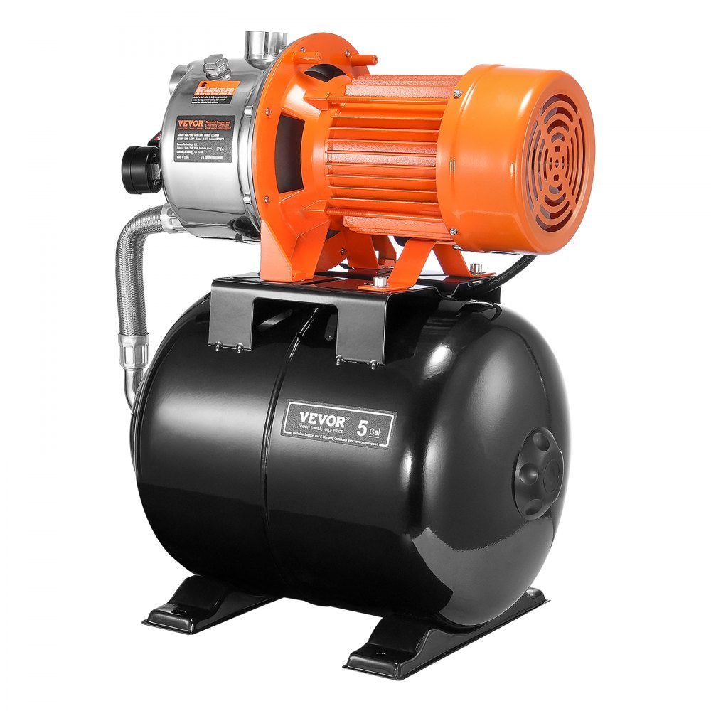 VEVOR 1.6 HP Shallow Well Pump with Pressure Tank 1320 GPH NSF Certification