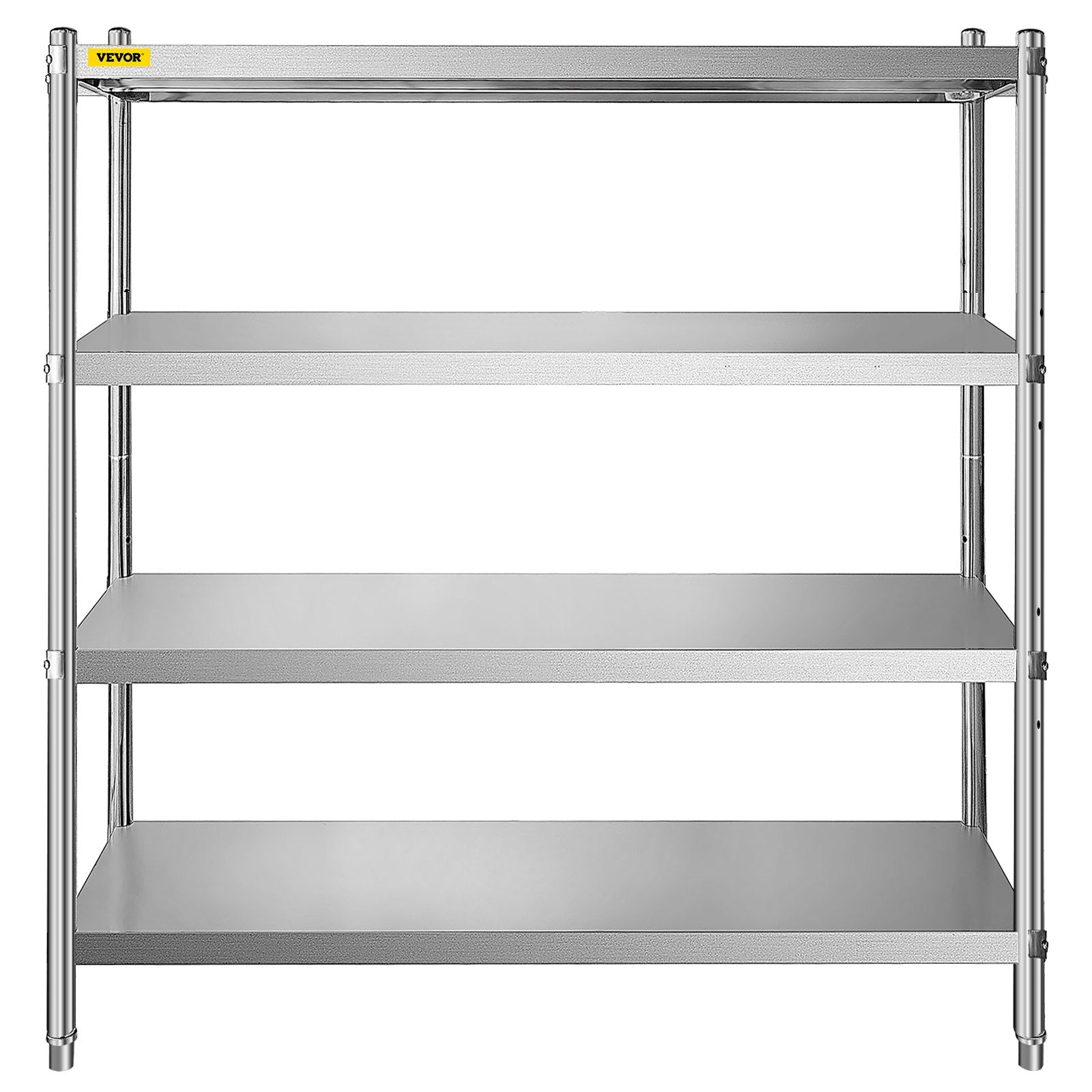 VEVOR Stainless Steel Shelving 60x18.5 Inch 4 Tier Adjustable Shelf Storage Unit Stainless Steel Heavy Duty Shelving for Kitchen Commercial Office Garage Storage 330lb Per Shelf