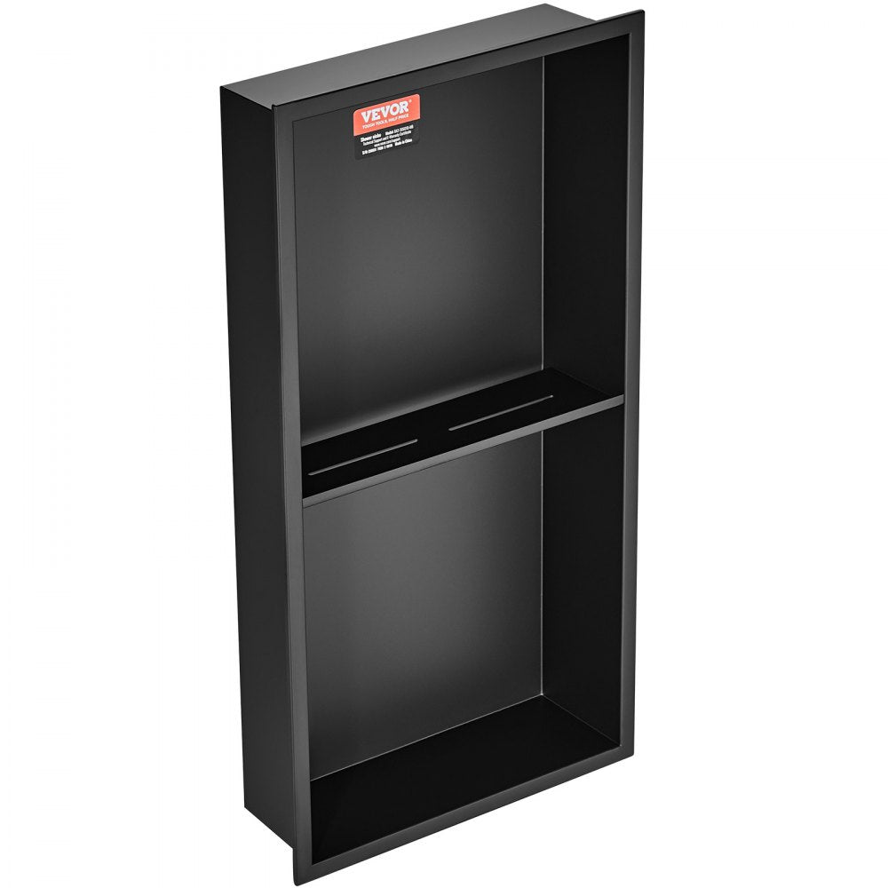 VEVOR 13"x25" No Tile Shower Niche 304 Stainless Steel, Wall-Inserted Niche Recessed Double Shelves, Sealed Waterproof Rust-Resistant Easy Cleaning Modern Niche for Shower or Soap Storage Bathroom