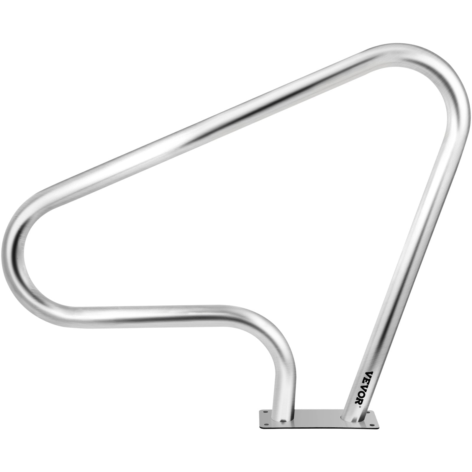 VEVOR Pool Rail 39x32" Pool Railing 304 Stainless Steel 250LBS Load Capacity Silver Rustproof Pool Handrail Humanized Swimming Pool Handrail with Blue Grip Cover & M8 Drill Bit & Self-taping Screws