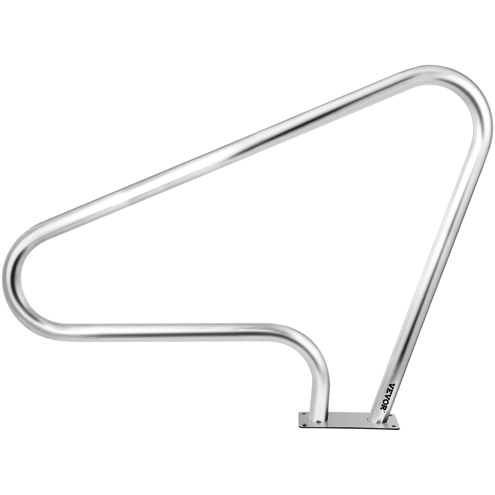 VEVOR Pool Rail 48x36" Pool Railing 304 Stainless Steel 250LBS Load Capacity Silver Rustproof Pool Handrail Humanized Swimming Pool Handrail with Blue Grip Cover & M8 Drill Bit & Self-taping Screws