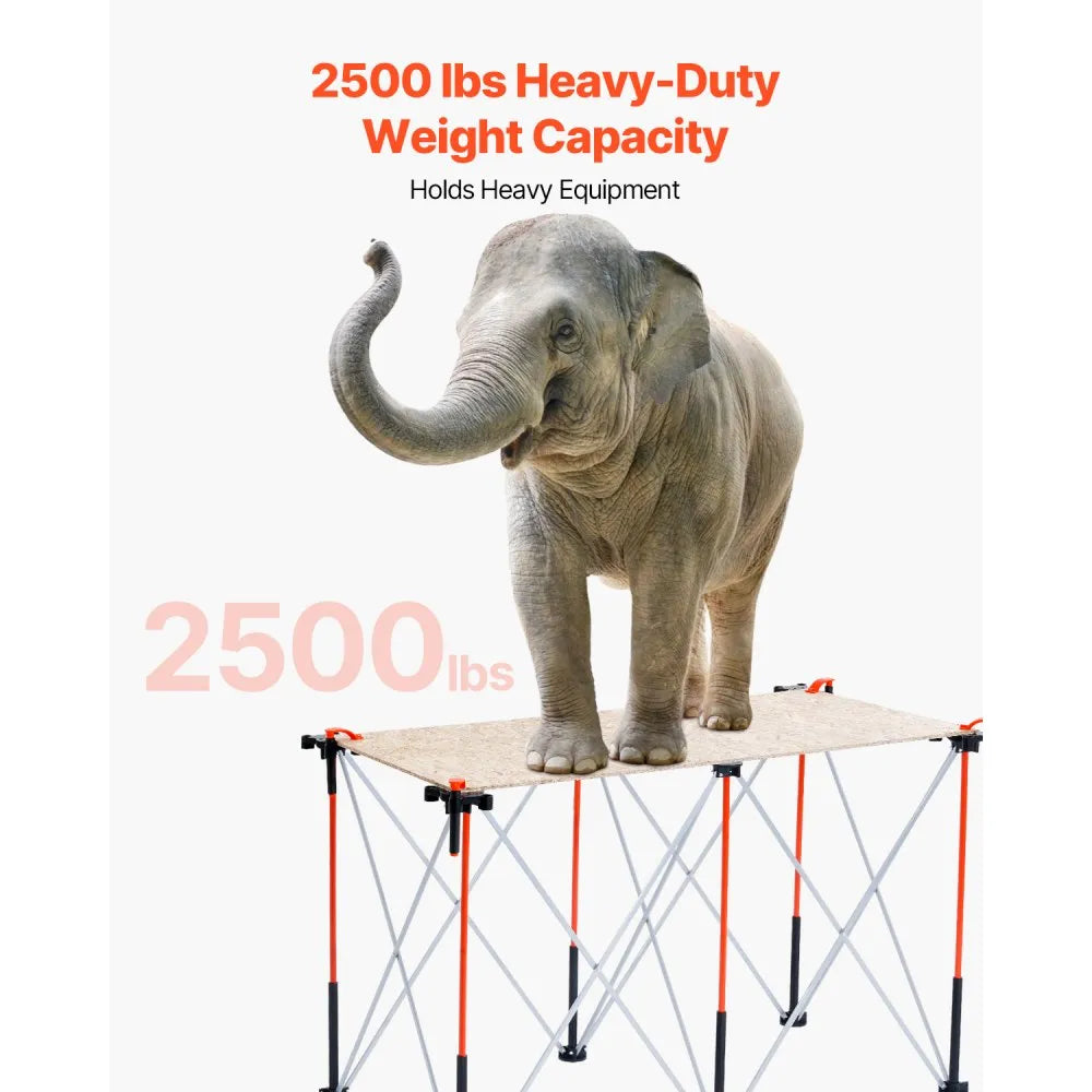 VEVOR Portable Folding Workstand 4.15 x 2.18 ft Collapsible Work Stand 2500 lbs