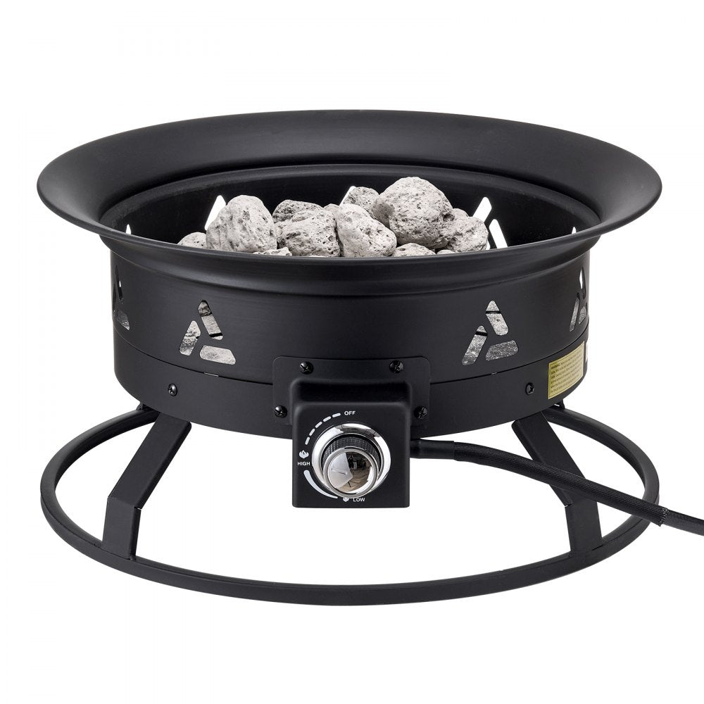 VEVOR Propane Fire Pit 24” Outdoor Portable Gas Fire Pit for Heating 58000 BTU
