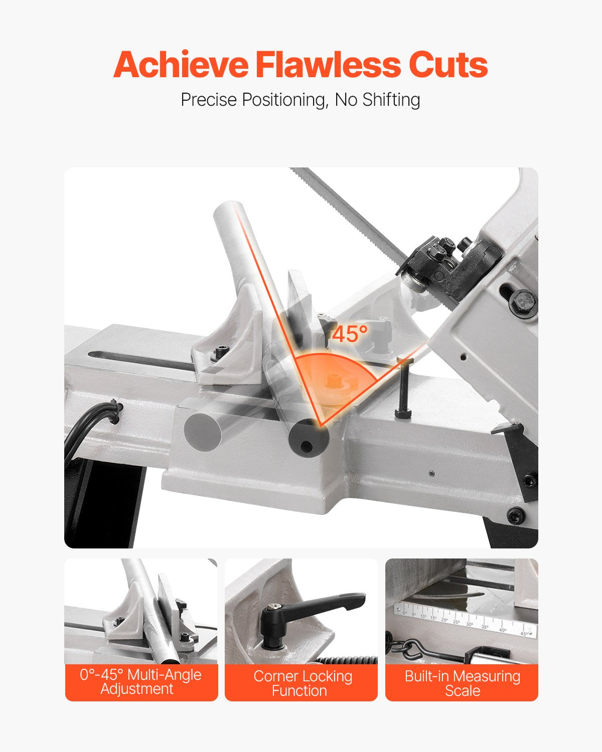 VEVOR Metal Horizontal Band Saw 4 in x 6 in 550W Variable Speed Bandsaw 110V