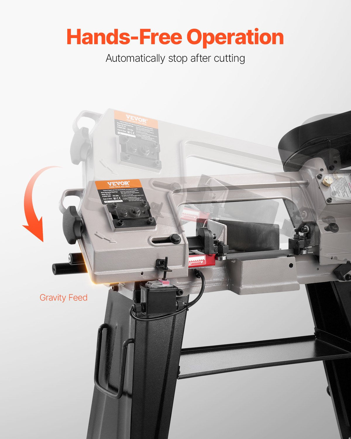 VEVOR Metal Horizontal Band Saw 4 in x 6 in 550W Variable Speed Bandsaw 110V