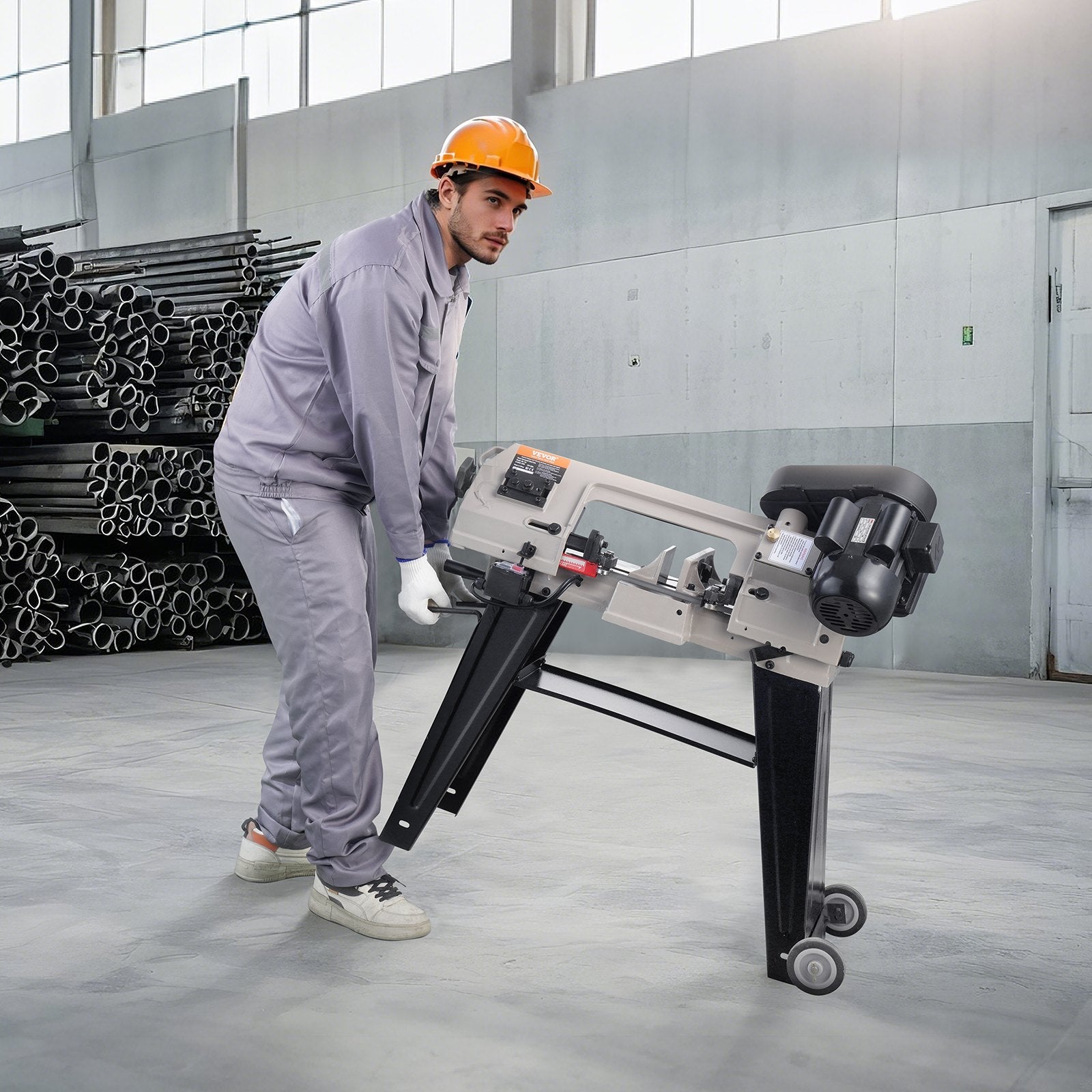 VEVOR Metal Horizontal Band Saw 4 in x 6 in 550W Variable Speed Bandsaw 110V