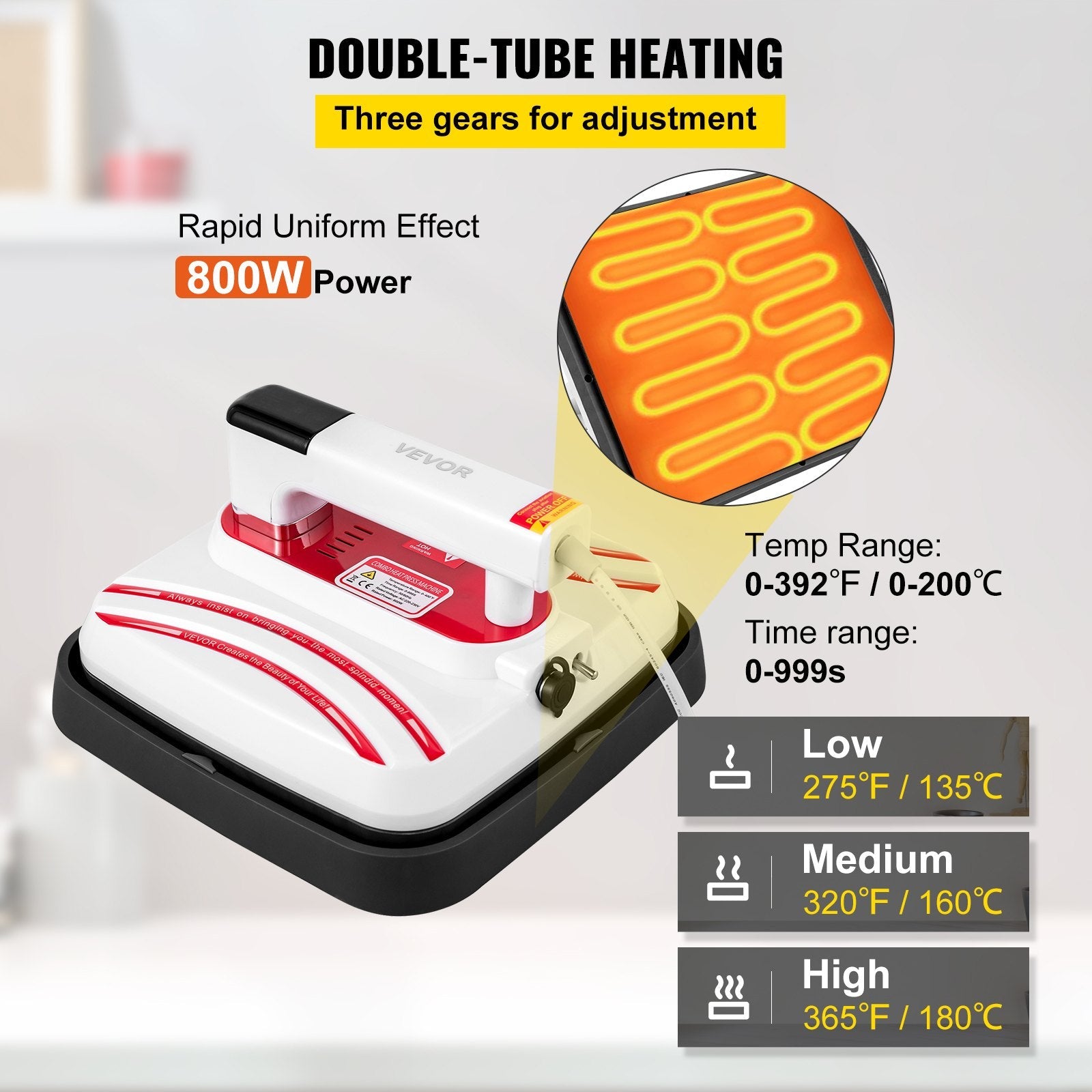 VEVOR 10x12in Heat Press Machine, 5-in-1 Combo Swing Away T-Shirt Sublimation Transfer Printer with Teflon Coated, Precise Heat Control, Mug/Cap/Plate Accessories ETL/FCC Listed