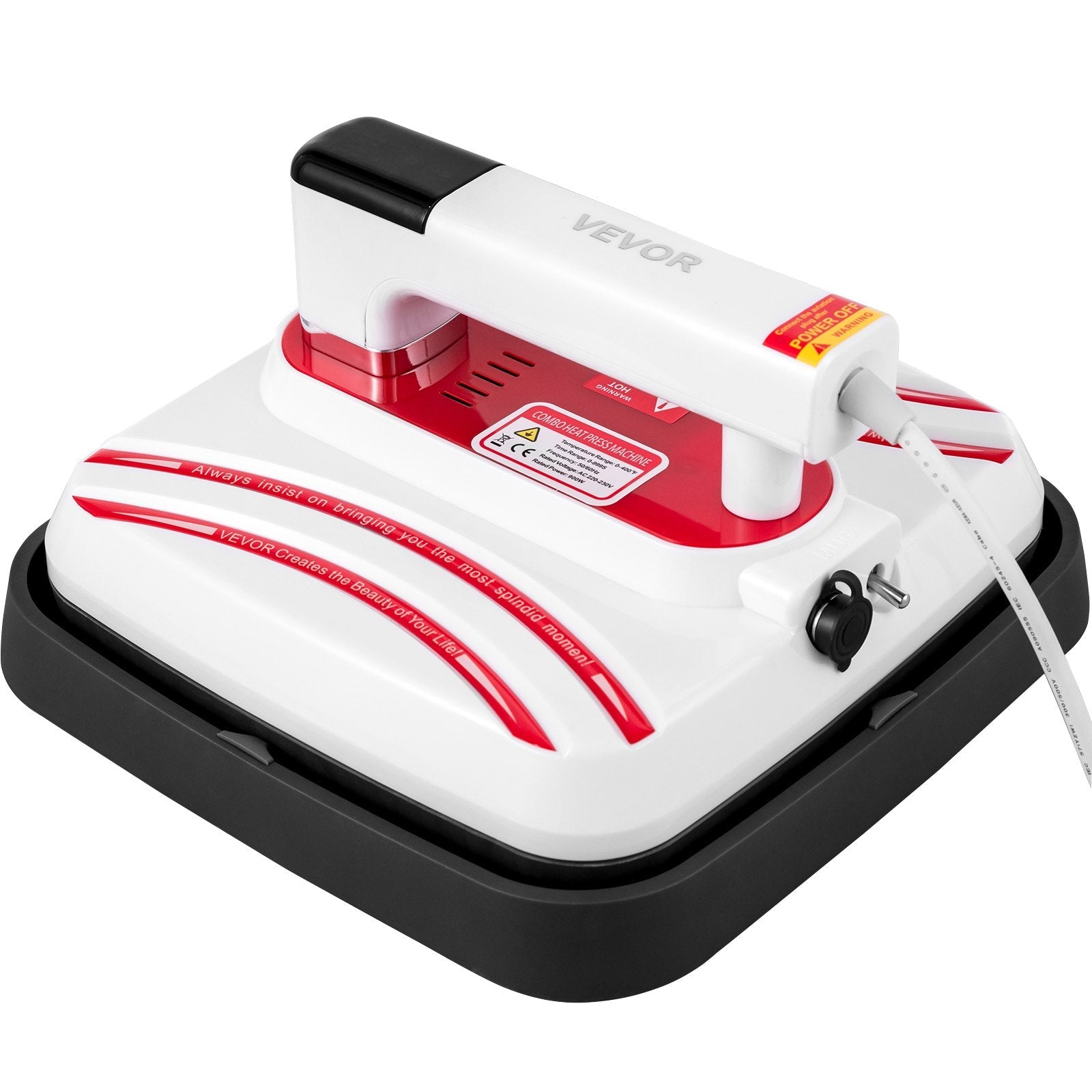 VEVOR 10x12in Heat Press Machine, 5-in-1 Combo Swing Away T-Shirt Sublimation Transfer Printer with Teflon Coated, Precise Heat Control, Mug/Cap/Plate Accessories ETL/FCC Listed