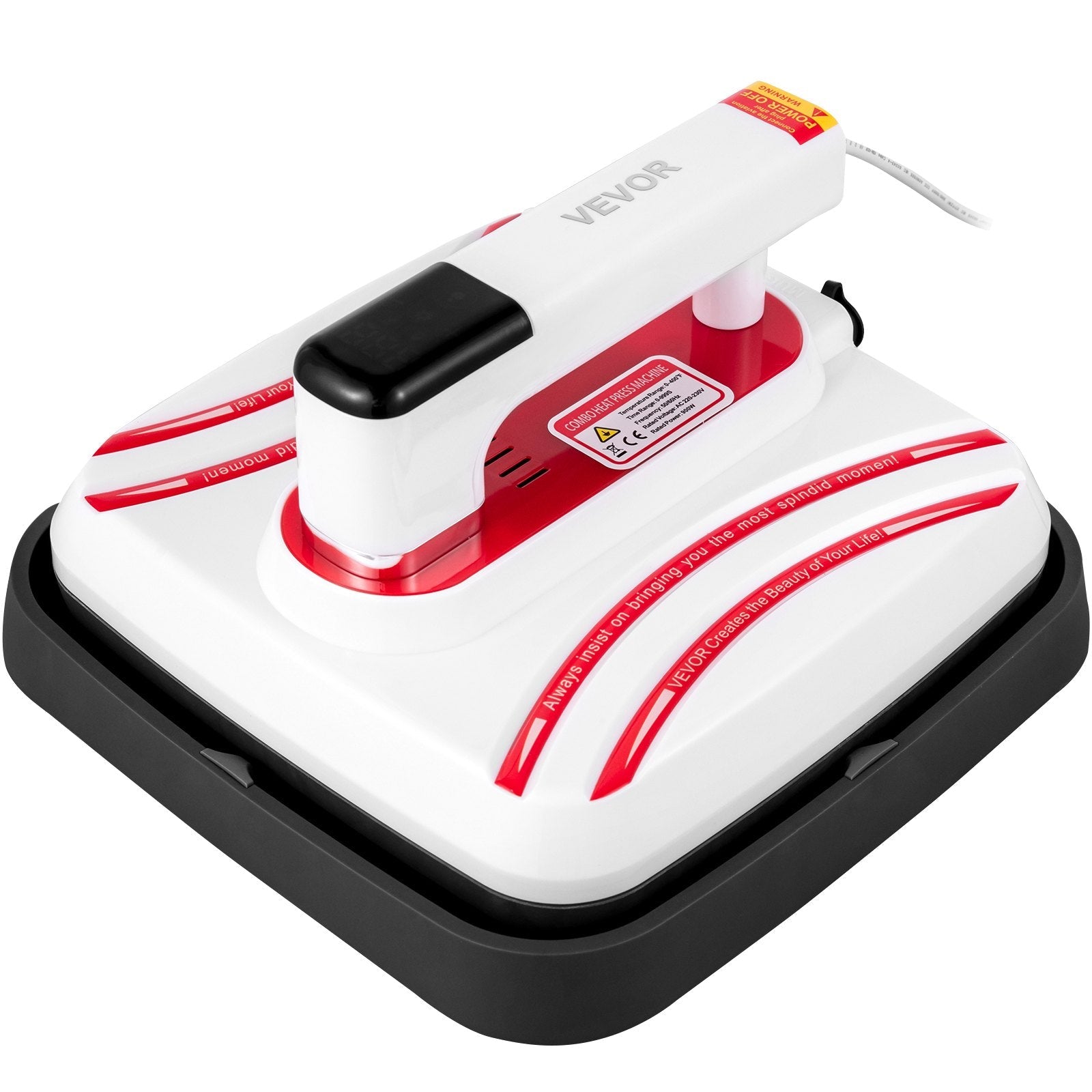 VEVOR 10x12in Heat Press Machine, 5-in-1 Combo Swing Away T-Shirt Sublimation Transfer Printer with Teflon Coated, Precise Heat Control, Mug/Cap/Plate Accessories ETL/FCC Listed