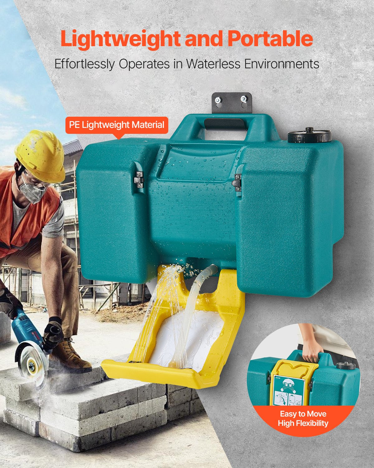 VEVOR Portable Eye Wash Station 8-Gallon OSHA-Approved Emergency Eyewash Station