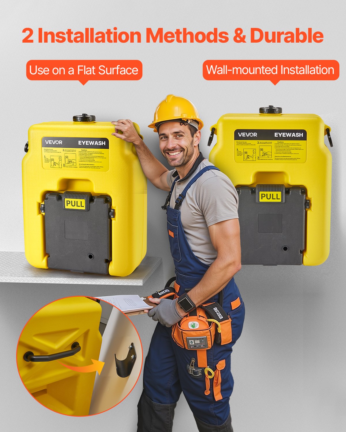 VEVOR Portable Eye Wash Station 14-Gal OSHA-Approved Emergency Eyewash Station